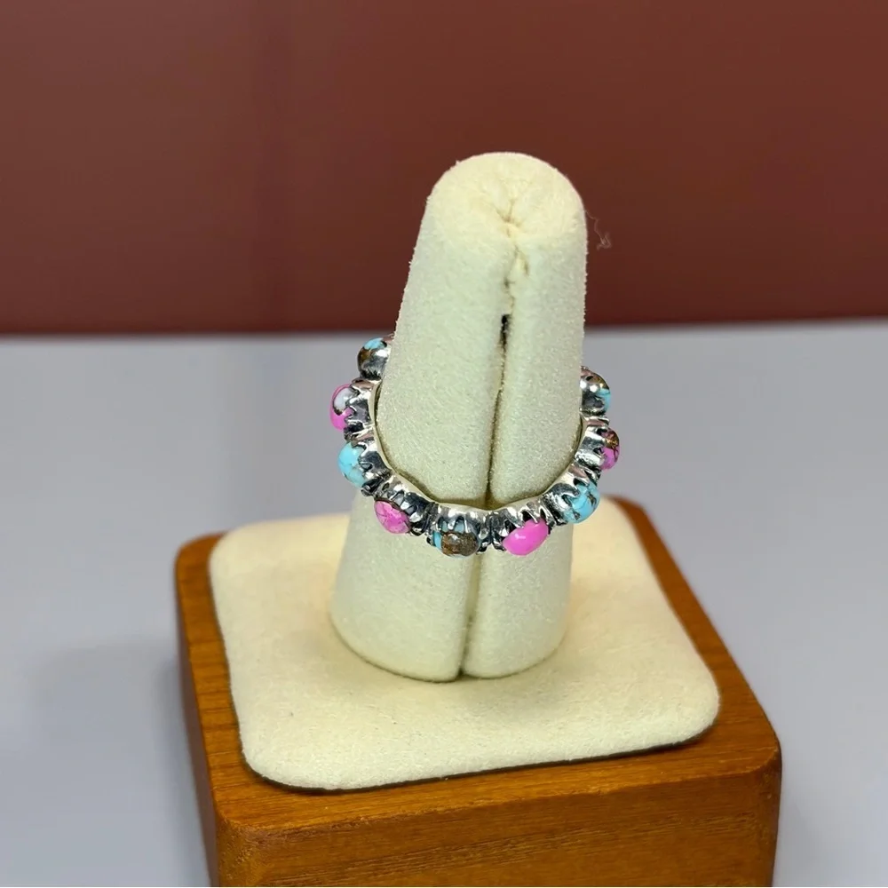 925 Sterling Silver Kingman Cotton Candy Eternity Ring